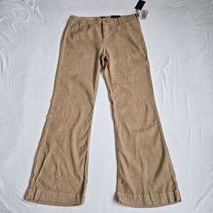 NYDJ Nwt Claire Trouser Trousers Pants Linen Blend Slimming Fit Tan Drapey 16